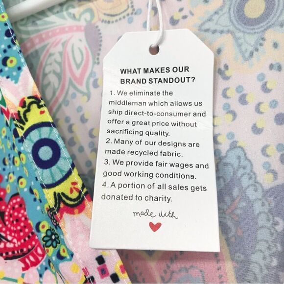 Multi colored Vibrant Paisley Print Popover Swim Cover Up Dress - Picture 11 of 11